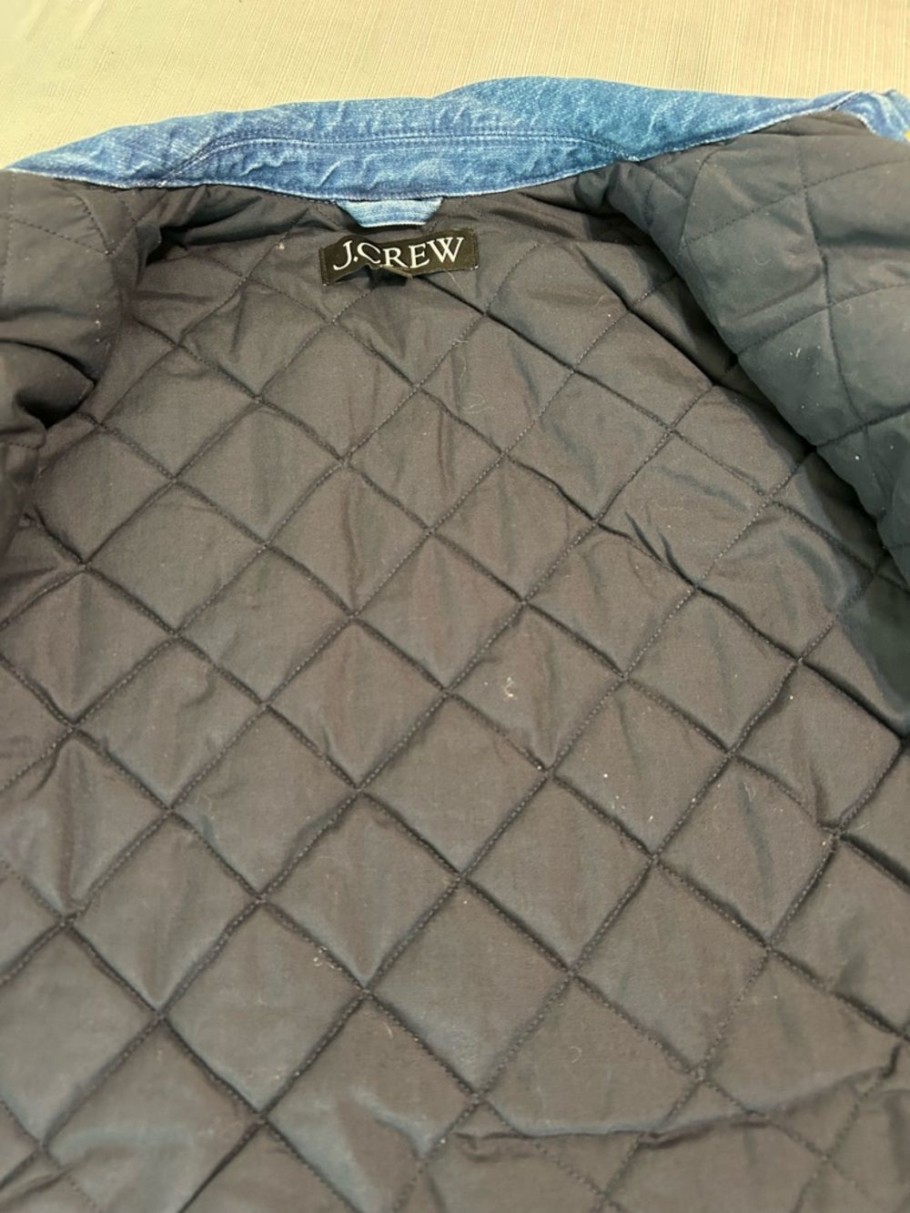 J. Crew Dark Blue Cropped Denim Jacket with Gold Buttons - Picture 10 of 14